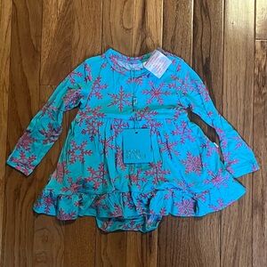 Posh Peanut Queen Of Snowflakes Turquoise with Snowflake Dress bamboo material